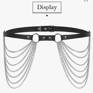Leather waist chain belt